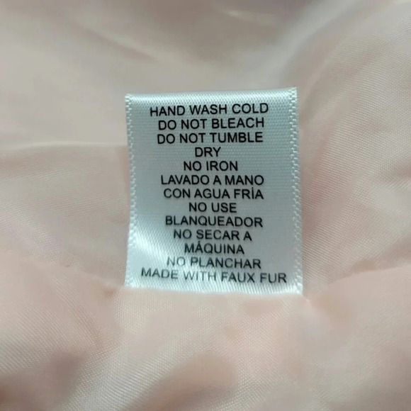 Love Tree Pink Faux Fur Bomber Jacket Size Large (please see measurements) - Picture 9 of 9